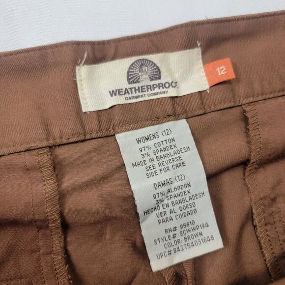 Lot of 2 Weatherproof Garment Company Women's Pants Brown Khaki Size 12 CAPRI - Picture 6 of 11